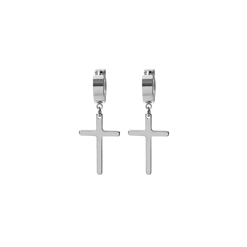 Wholesale Unpierced Stainless Steel Cross Earrings